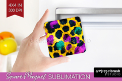 Mardi Gras Magnet Sublimation - Carnival Square Magnet PNG Product Image 1