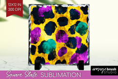 Mardi Gras Slate PNG - Carnival Square Slate Sublimation Product Image 1