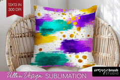 Mardi Gras Pillow Sublimation - Carnival Pillow Cover PNG Product Image 1