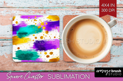 Mardi Gras Square Coaster - Carnival Coaster PNG Sublimation Product Image 1