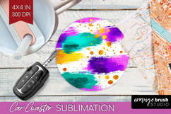 Mardi Gras Car Coaster - Carnival Coaster PNG Sublimation Product Image 1