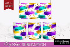 Mardi Gras Mug Wrap - Carnival Mug PNG Sublimation Product Image 1