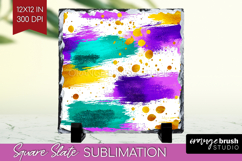 Mardi Gras Slate PNG - Carnival Square Slate Sublimation Product Image 1
