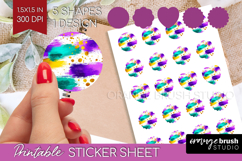 Mardi Gras Round Sticker - Carnival Printable Sticker Sheet Product Image 1