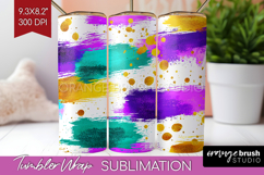 Mardi Gras Tumbler Wrap - Carnival Tumbler PNG Sublimation Product Image 1
