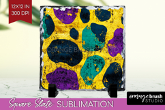 Mardi Gras Slate PNG - Carnival Square Slate Sublimation Product Image 1