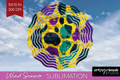 Mardi Gras Wind Spinner Sublimation PNG - Carnival Round Product Image 1