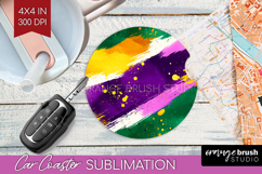 Mardi Gras Car Coaster - Carnival Coaster PNG Sublimation Product Image 1