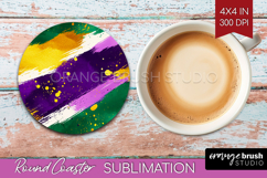 Mardi Gras Round Coaster - Carnival Coaster PNG Sublimation Product Image 1