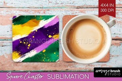 Mardi Gras Square Coaster - Carnival Coaster PNG Sublimation Product Image 1