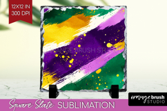 Mardi Gras Slate PNG - Carnival Square Slate Sublimation Product Image 1