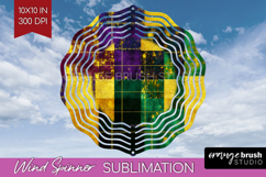 Mardi Gras Wind Spinner Sublimation PNG - Carnival Round Product Image 1