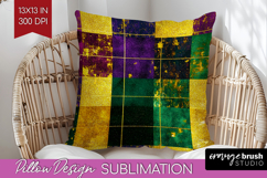 Mardi Gras Pillow Sublimation - Carnival Pillow Cover PNG Product Image 1