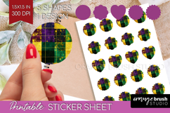 Mardi Gras Round Sticker - Carnival Printable Sticker Sheet Product Image 1