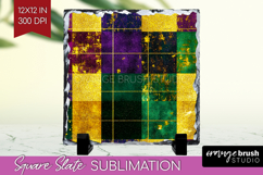 Mardi Gras Slate PNG - Carnival Square Slate Sublimation Product Image 1