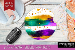 Mardi Gras Car Coaster - Carnival Coaster PNG Sublimation Product Image 1