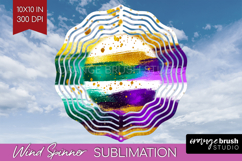 Mardi Gras Wind Spinner Sublimation PNG - Carnival Round Product Image 1