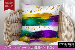 Mardi Gras Pillow Sublimation - Carnival Pillow Cover PNG Product Image 1