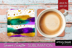 Mardi Gras Square Coaster - Carnival Coaster PNG Sublimation Product Image 1