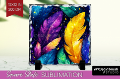 Mardi Gras Slate PNG - Carnival Square Slate Sublimation Product Image 1