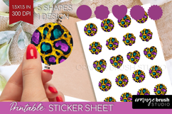 Mardi Gras Round Sticker - Carnival Printable Sticker Sheet Product Image 1