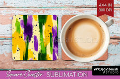 Mardi Gras Square Coaster - Carnival Coaster PNG Sublimation Product Image 1