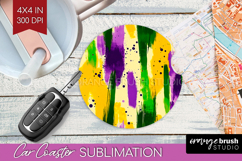 Mardi Gras Car Coaster - Carnival Coaster PNG Sublimation Product Image 1
