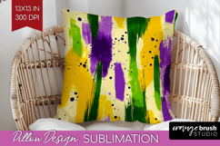 Mardi Gras Pillow Sublimation - Carnival Pillow Cover PNG Product Image 1