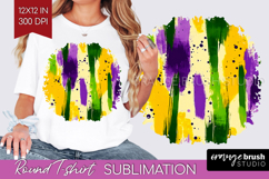 Mardi Gras Round Tshirt Background - Carnival PNG Product Image 1