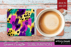 Mardi Gras Square Coaster - Carnival Coaster PNG Sublimation Product Image 1