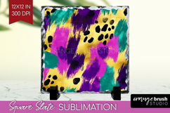 Mardi Gras Slate PNG - Carnival Square Slate Sublimation Product Image 1