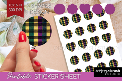 Mardi Gras Round Sticker - Carnival Printable Sticker Sheet Product Image 1