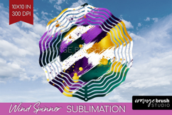 Mardi Gras Wind Spinner Sublimation PNG - Carnival Round Product Image 1