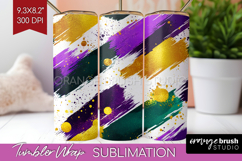 Mardi Gras Tumbler Wrap - Carnival Tumbler PNG Sublimation Product Image 1