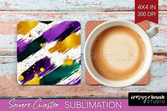 Mardi Gras Square Coaster - Carnival Coaster PNG Sublimation Product Image 1