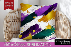 Mardi Gras Pillow Sublimation - Carnival Pillow Cover PNG Product Image 1