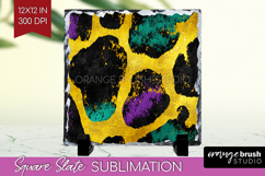 Mardi Gras Slate PNG - Carnival Square Slate Sublimation Product Image 1