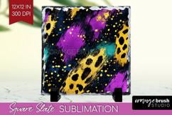 Mardi Gras Slate PNG - Carnival Square Slate Sublimation Product Image 1