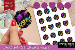 Mardi Gras Round Sticker - Carnival Printable Sticker Sheet Product Image 1
