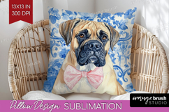 Mastiff Dog Pillow Sublimation Floral Dog Pillow Cover PNG Product Image 1
