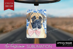 Mastiff Dog Air Freshener PNG Floral Dog PNG Sublimation Product Image 1