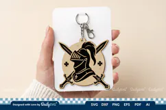 Medieval Sword and Helmet Keychain SVG Product Image 3