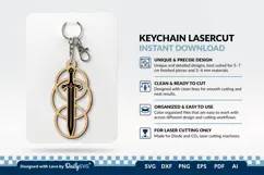 Medieval Sword Keychain SVG | Knight Sword Cut File Product Image 2