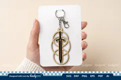 Medieval Sword Keychain SVG | Knight Sword Cut File Product Image 3