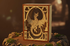 Dragon Fantasy Diorama - SVG Laser Cut Project, Digital File Product Image 4