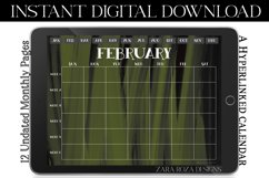 Grungy Green Monthly Digital Calendar, Goodnotes Notability Product Image 3