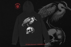 10 Bundle Dark Art Heron Bird Skull Horror Tattoo Clipart Product Image 4