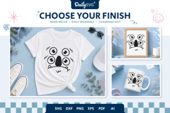Monster Face SVG - Cartoon Monster Face Cut File Product Image 1
