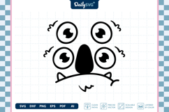 Monster Face SVG - Cartoon Monster Face Cut File Product Image 3