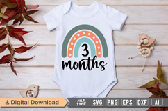 3 Months SVG | Baby Milestone SVG | Baby SVG | Newborn SVG Product Image 1